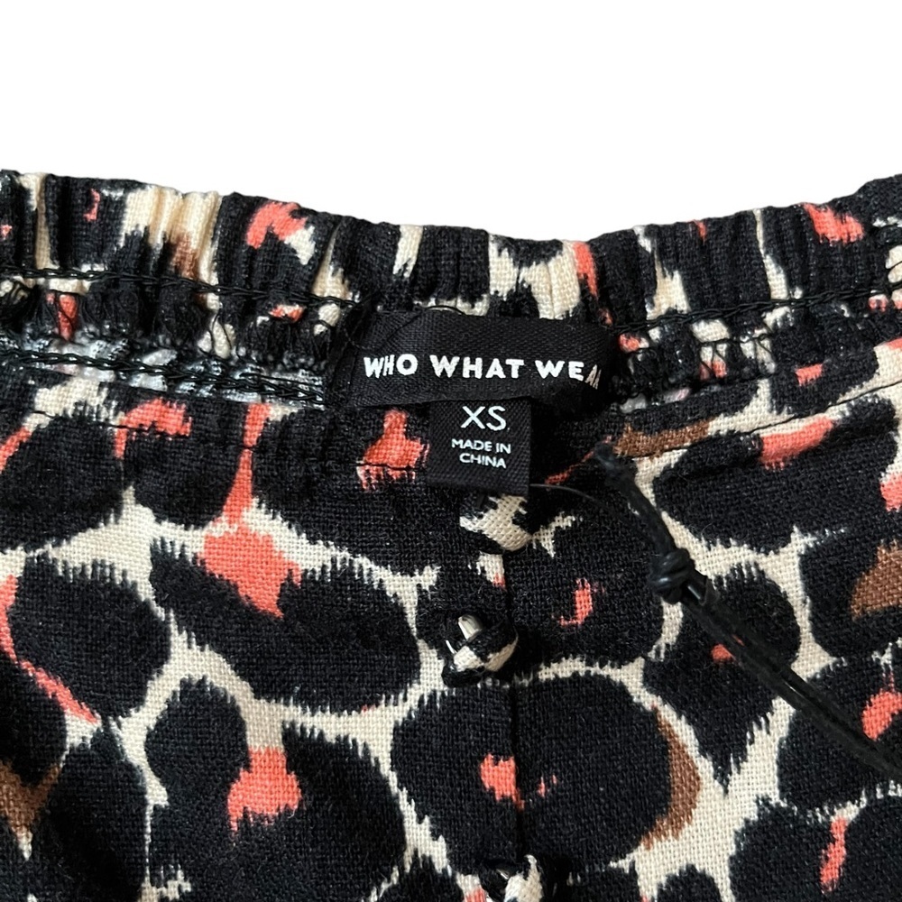 New with tags Who What Wear leopard print square neck puff sleeve mini dress XS - Picture 4 of 8